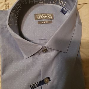 Kenneth Cole Mens dress shirt size Medium Blue